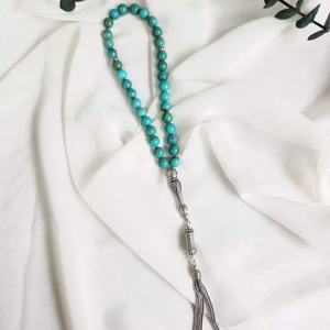 Rosario Tasbih de Perlas de Agua Dulce de Calidad, Cuentas de Oración Musulmanas de Resina con Piedra Principal, Tasbih Islámico - Product Image 1