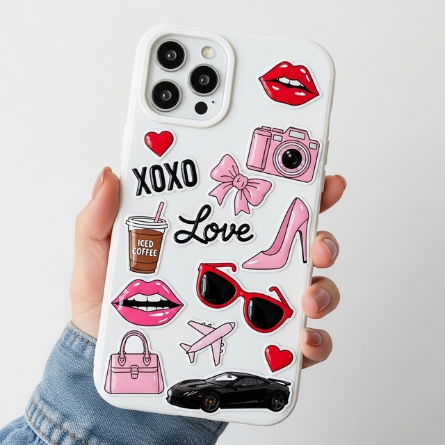 Custom Adhesive Sticker Sheets Personalized Logo Printing Epoxy Resin Waterproof 3D Decorative Labels for Phone Accessories
