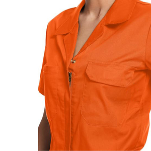 Conjunto de Ropa de Trabajo Unisex, Camisa de Manga Corta y Pantalones de Color Sólido, Viscosa/Poliéster, Secado Rápido, Ecológico, Tallas Grandes, Transpirable, Informal - Product Image 4
