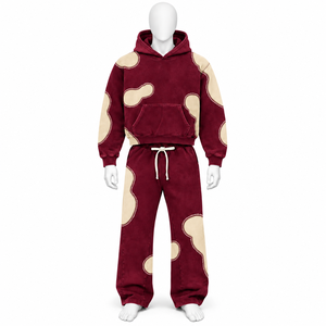 Manufacture Custom Made Fashionable 2-Piece Winter Wear Heavyweight Hooded Oversized Hoodie & Jogger <b>Sweatpants</b> <b>Set</b> - Product Image 2