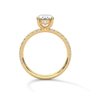 แหวนเพชรทองคำ 14K เพชรเพาะเลี้ยงในห้องปฏิบัติการ แหวนทองคำแท้ 18K สำหรับผู้หญิง สไตล์คลาสสิก รับรองโดย IGI แหวนหมั้น แหวนวันครบรอบ - Product Image 6