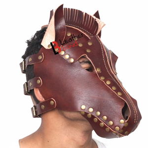 Máscara Facial de Cuero Vacuno Genuino Perforada con Hebillas Ajustables - Product Image 5