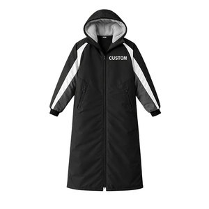 High Quality OEM Men's Long Swim Parka Black Waterproof Windproof Thermal <b>Lined</b> Hooded <b>Coat</b> Swimmers Training Outdoor Use - Product Image 1