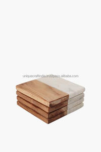 Juego de Posavasos de Madera y Mármol Hechos a Mano al por Mayor, Posavasos Redondos y Cuadrados de Tamaño Personalizado, Regalo para el Hogar - Product Image 3