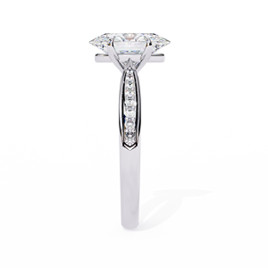 Bague de fiançailles ovale en moissanite pour femme, bijoux fins, alliance sertie de moissanites, cadeau d'anniversaire - Product Image 2