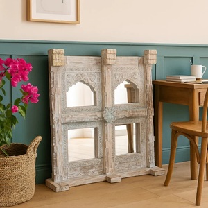 Premium Decorative Accent <b>Mirror</b> for Bedroom Artistic Multi Panel Reflection with Royal Inspired Architecture - Product Image 5