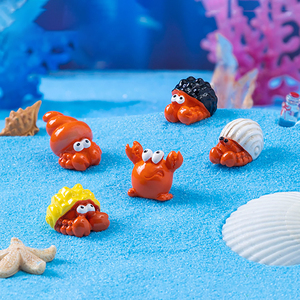 Nouvelle Arrivée Figurine Miniature en Résine Crabe Ermite Décoration DIY Micro-Paysage Océanique Petits Ornements Vie Marine Jardin Féerique - Product Image 4