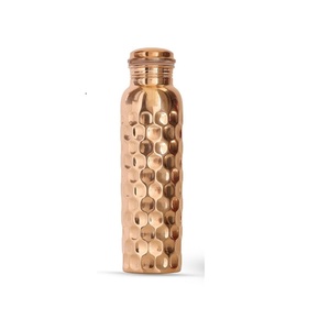 Wholesale Handcrafted Pure Solid Copper <b>Bottle</b> Eco-Friendly Reusable Metal <b>Flask</b> with Custom Logo Engraving for Home Office - Product Image 3