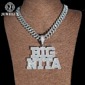 Pendentif de luxe en argent 925 plaqué or, serti de perles d'eau douce, design Hip Hop, certifié IGI, par Jewelux - Product Image 4