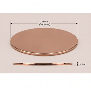 Premium Solid Copper <b>Coaster</b> 3 Inch Diameter 2mm Thickness <b>Mirror</b> Polish Smooth Finish Luxury Table Decor - Product Image 1