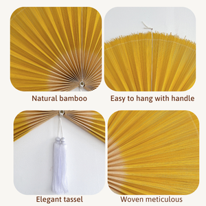 Vietnam Handmade Bamboo <b>Fan</b> Wall Decor <b>Large</b> Size <b>Fan</b> Headboard Natural Boho Wall Art Shipping Worldwide - Product Image 2