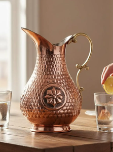 Nouveauté : Carafe en verre finition rustique, design martelé, tasses et soucoupes à thé vintage, compatibles lave-vaisselle, pour hôtels, restaurants et usage domestique - Product Image 2
