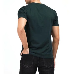 Men's Short Sleeve Color Blocked Striped T-Shirt O-Neck Loose Fit Casual Knitted <b>Top</b> 100% Cotton Worsted - Product Image 6