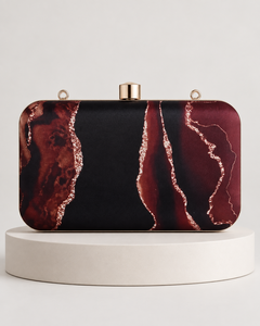 Bolso de Mano de Noche con Bordado Floral Geométrico de Moda Vintage, Detalle de Botón de Satén y Asa de Diamantes de Imitación para Mujer, Ideal para Bodas - Product Image 1
