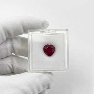 Rubis rouge naturel taille cœur à facettes 20 carats certifié par un tiers, pierre de rubis en vrac pour la fabrication de bijoux, vente en gros de bijoux - Product Image 3