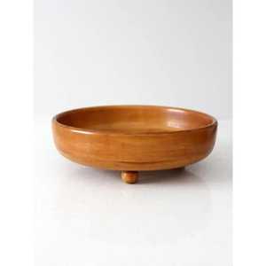 Bol à fruits élégant en bois massif, design moderne, fait main, léger, grain naturel, saladier en bois, écologique, pour le camping - Product Image 6