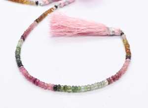 Cuentas facetadas de turmalina natural multicolor de 3-3.5 mm, cuentas sueltas de turmalina sandía para la fabricación de joyería, suministros a granel, 8 pulgadas. - Product Image 5