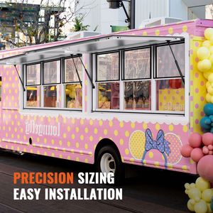 Finestra per Chioschi in Lega di Alluminio 60x36 Pollici per Food Truck, Finestre a Sollevamento Verticale con Tenda e Gancio di Traino per Negozi BBQ - Product Image 2
