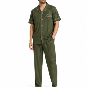 Combinaison utilitaire décontractée pour homme à manches courtes, boutonnée sur le devant, coupe confortable, pyjama utilitaire décontracté pour homme - Product Image 1