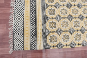 100% Handmade Cotton Rajasthani Designer Carpets Great Embroidery Work Washable <b>Rugs</b> for Home Living Room Decor and Car Use - Product Image 3