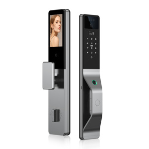 Serrure de porte intelligente numérique antivol avec interphone visuel 3D, double caméra WiFi Tuya et double batterie - Product Image 1