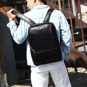 Wholesale Fashion Men's Leather <b>Backpack</b> Bags College School Party Style PU Material for Teens - Product Image 3