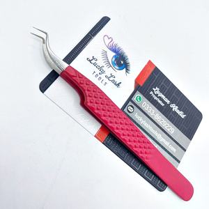 Pinzas de punta de fibra de cuello de cisne de aislamiento XL, agarre antideslizante, pinzas de extensión de pestañas profesionales, academias de artistas de etiqueta privada - Product Image 6