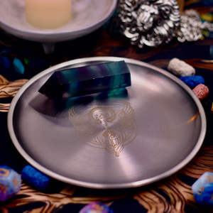 Plateau rituel de prière en acier inoxydable, idéal pour l'autel, la méditation, les bâtonnets d'encens, la purification par l'encens, les bougies - Product Image 2