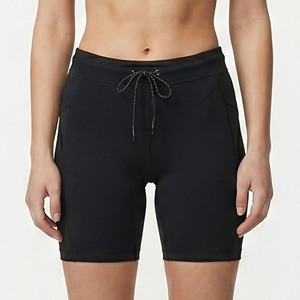 Pantalones Cortos de Compresión con Cordón para Mujer, Ropa de Yoga, Capa Base, Pantalones Cortos Deportivos para Mujer, Cintura Ajustable con Cordón, Ajuste Delgado - Product Image 1