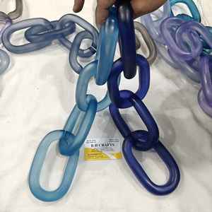 Chaîne en résine acrylique de style rétro faite à la main, disponible en toutes couleurs, chaîne à maillons épais tendance avec des formes d'anges et d'hiboux en résine - Product Image 1