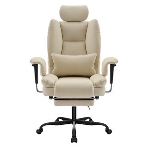 Sedia da Ufficio Ergonomica con Schienale Alto e Supporto Lombare, Capacità 200 kg, Sedia da Scrivania in Pelle PU con Regolazione in Altezza - Product Image 1