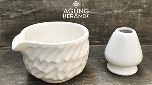 Juego de Tazas de Matcha de Cerámica Blanca Agung Keramik, Estilo Japandi, Ecológico, Resistente al Calor, Fácil de Limpiar, para Té en Casa - Product Image 3