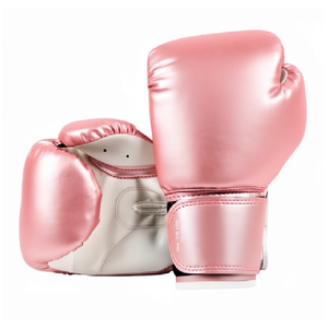 Gray PU Leather Boxing <b>Gloves</b> Training Adjustable Wrist Strap Velcro Closure for Adults - Product Image 4