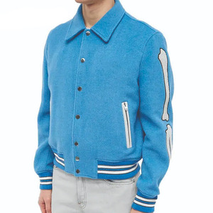 Chaqueta Varsity de Moda Masculina con Cuello Camisero, Chaqueta Varsity de Lana y Cachemira de Alta Durabilidad para Hombre - Product Image 3