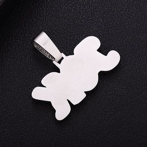Pendentif Lettre Personnalisé en Alliage de Zinc Plaqué Argent avec Micro-Pavé de Strass, Breloque Hip Hop, Bijou de Mode pour Homme - Product Image 2