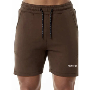กางเกงขาสั้นออกกำลังกายสีน้ำตาลสำหรับผู้ชาย ขายดี ทนทาน ผลิตจากผ้าโพลีเอสเตอร์ผสมคอตตอน เอวกลาง มีเชือกผูก ปรับแต่งโลโก้ได้ มีกระเป๋าข้าง ไซส์ US - Product Image 5