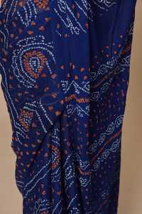 Sari en Chiffon Pur Doux Rai Dana Fait Main Bandhej Mode Ethnique - Product Image 6