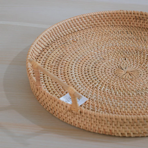 Hot Selling <b>Wicker</b> Rattan Serving Tray Elegant Rectangle Handmade Design Low Price For Hotel & Restaurant Table Use - Product Image 2
