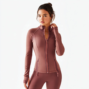 Women's Sports Fitness Long Sleeve <b>Jackets</b> <b>Yoga</b> Long Sleeve Women Sport <b>Jacket</b> Zipper <b>Yoga</b> Wear Coat - Product Image 2