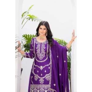 Women's Beautiful <b>Top</b> Plazzo and Fancy Dupatta Set for Parties - Product Image 3