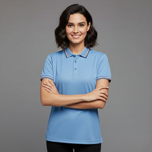Camisa de mujer 100% algodón ecológica de alta calidad, transpirable, de secado rápido, antiarrugas, tipo polo de verano. - Product Image 2