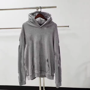เสื้อฮู้ดผู้ชายสีดำ ทรงปกติ ผ้าฝ้ายถัก 100% สีพื้น สวมใส่สบายๆ สำหรับฤดูใบไม้ร่วง - Product Image 6