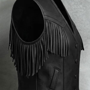 Men Western <b>Suede</b> Fringe Vest <b>Leather</b> Cowboy Sleeveless <b>Jacket</b> Tassel Biker Rodeo Festival Wear Wear Premium OEM Apparel - Product Image 2