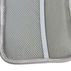 Modern <b>Simple</b> Grey Fabric Makeup Pouch Portable Cosmetic Organizer with Zipper Closure - Product Image 2