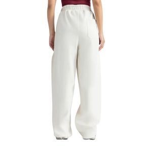 <b>Women's</b> White <b>Harem</b> <b>Pants</b> High Waist Loose Fit Full Length Casual Cotton Embroidery Logo Solid - Product Image 2