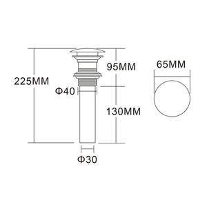 Rubinetto di scarico a scomparsa moderno nero in zinco spazzolato con cestello filtro rimovibile e troppopieno per lavabi - Product Image 4