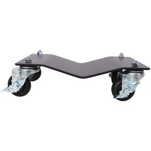 Set di 2 Carrelli Professionali in Acciaio per Auto, Capacità 2500 libbre, Pattini per Ruote Resistenti con Freni, Neri, per Spostamento Veicoli - Product Image 3