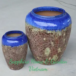 (Vasi in ceramica di zaffiro) nuovo prodotto del vaso di ceramica del vietnam smaltato e atlantis per piante da giardino e centro di giardinaggio all'ingrosso