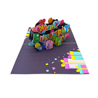 Tarjeta de Cumpleaños 3D Pop-up Personalizada Hecha a Mano, con Regalos y Globos, Impresión Offset, Superventas 2025