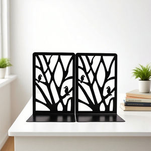Porte-livres géométriques modernes en métal, décoratifs et portables, pour le bureau et la décoration intérieure - Product Image 4